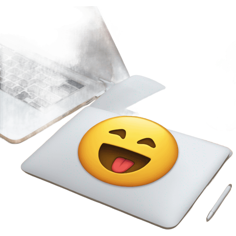 Macbook on desk emoji