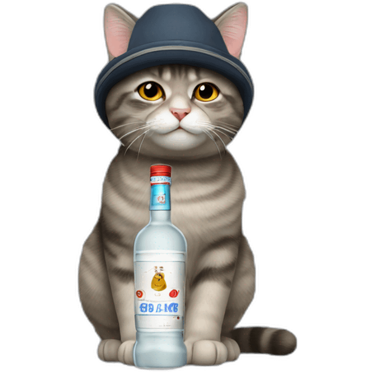 Cat with an ushanka drink vodka emoji