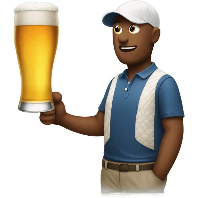 Golfer drinking beer emoji