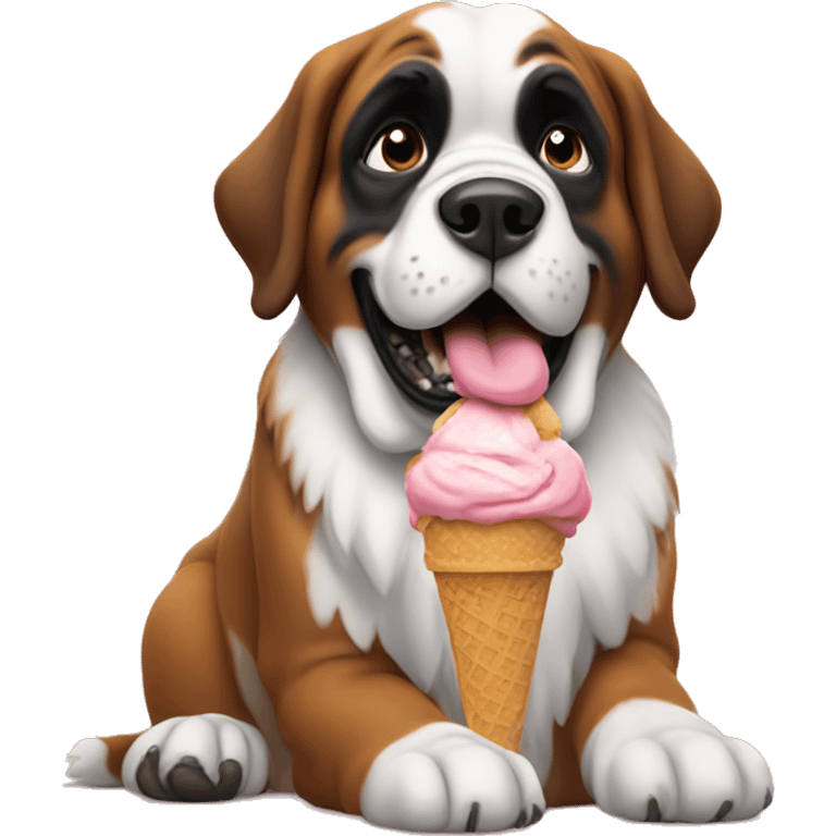 St bernard licking an ice cream cone emoji