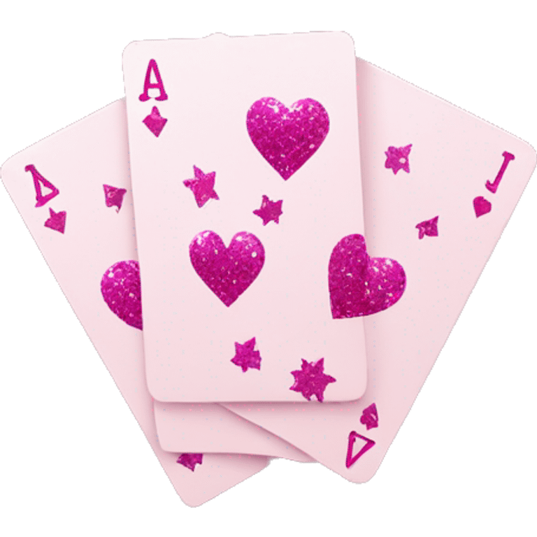 Pink sparkle deck of playing cards  emoji