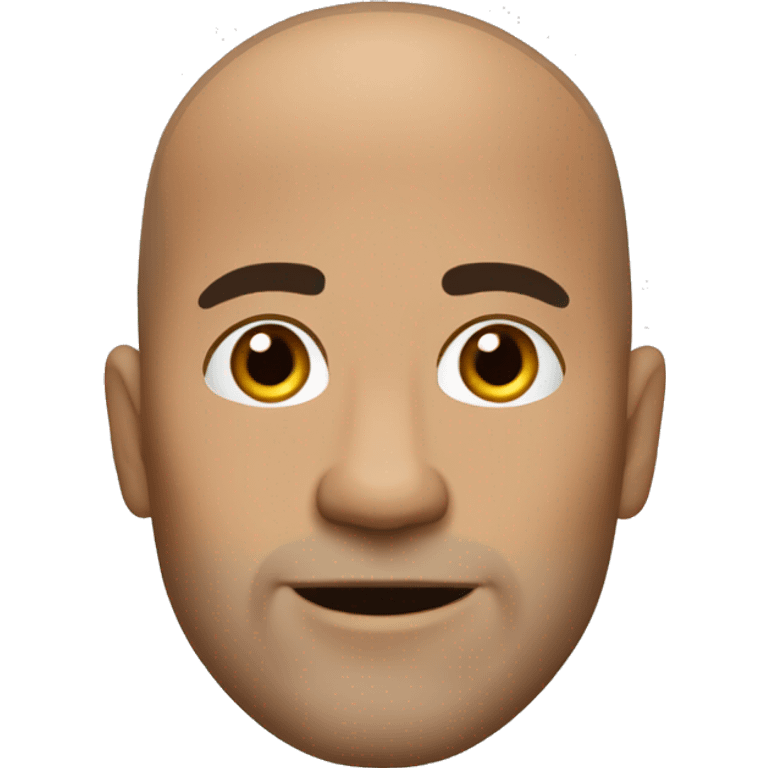 Cartoon character in Bitmoji style tan bald shaved male, around 40 years old with no glasses emoji