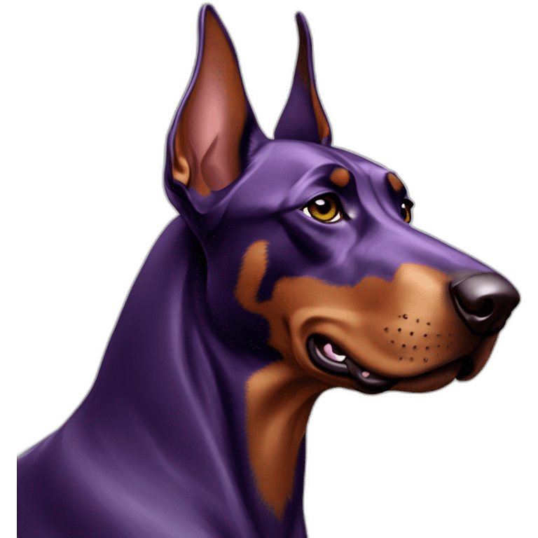 green-purple doberman emoji