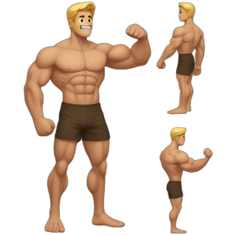 muscle man show his left arm，full body emoji