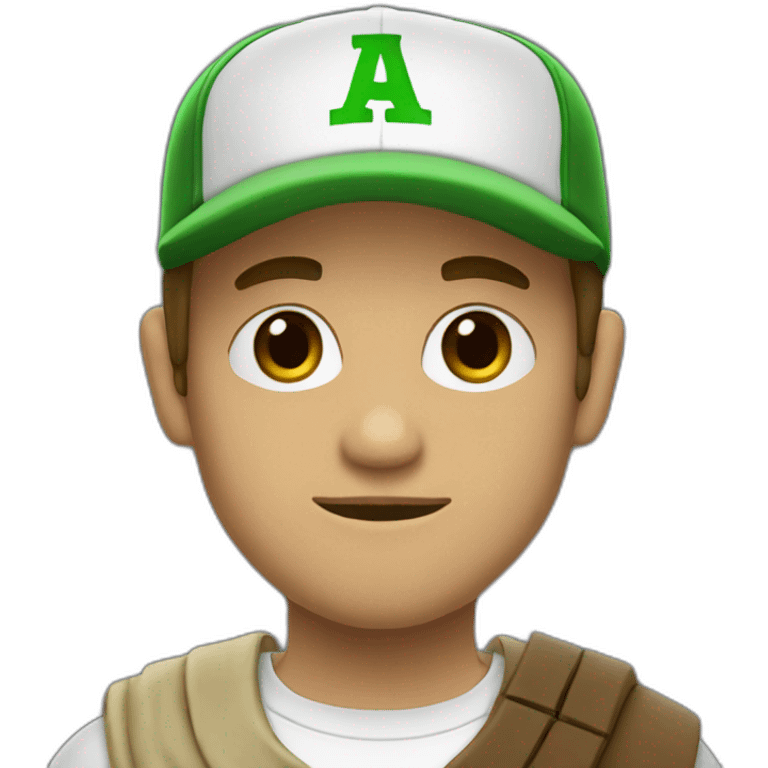 jedi with baseball cap that has a green "W" emoji