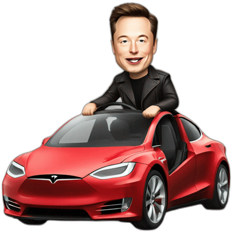 elon musk riding a tesla emoji