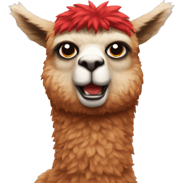 angry red coat alpaca emoji emoji