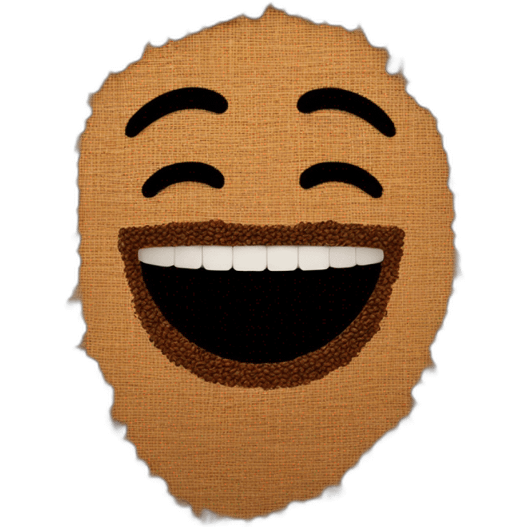 Voice and speech icon, Head, face and sound wave from the mouth. made of coffee beans emoji