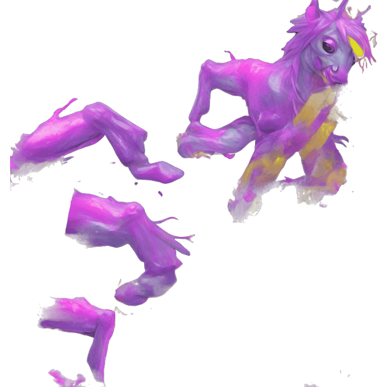 .Zombie_ Vaporwave black holographic oilslick zombie unicorn yellow caution tape emoji