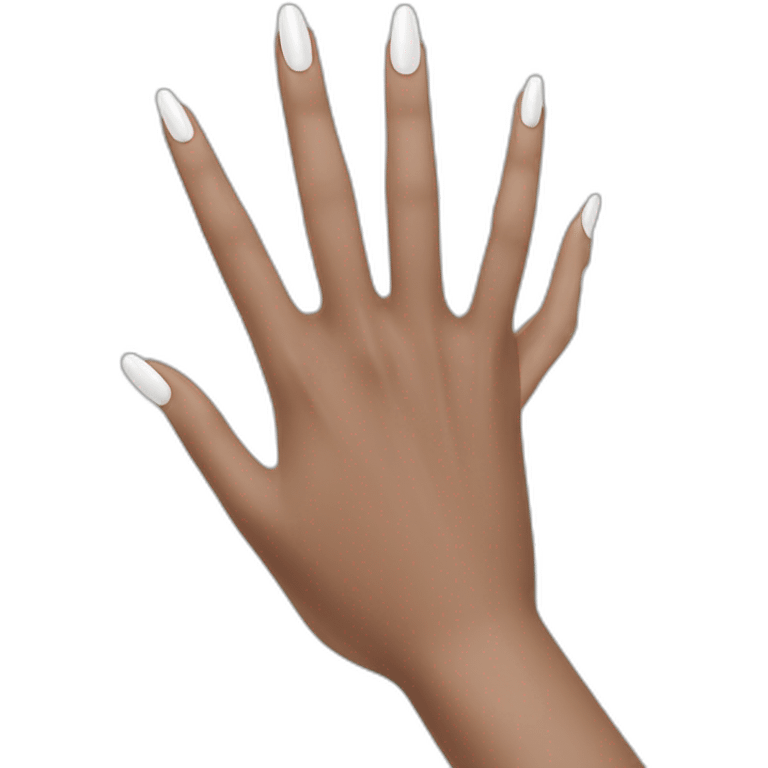 White hand white nails emoji