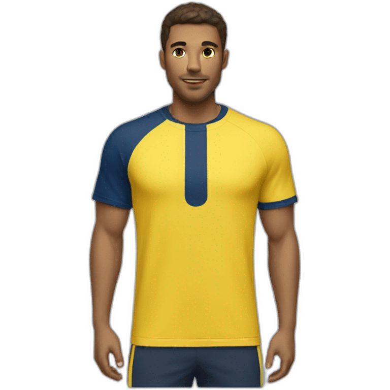 t-shirt sport yellow and dark blue emoji