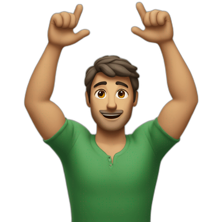 italian man, arms up emoji