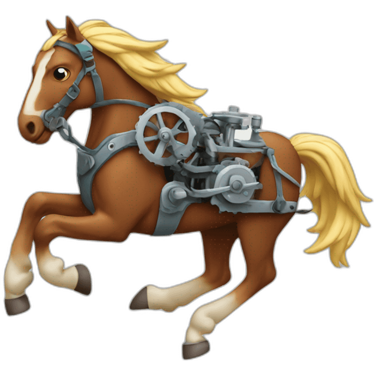 Mechanical running horse emoji