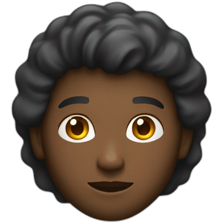 black man behind macbook with dark apple logo emoji