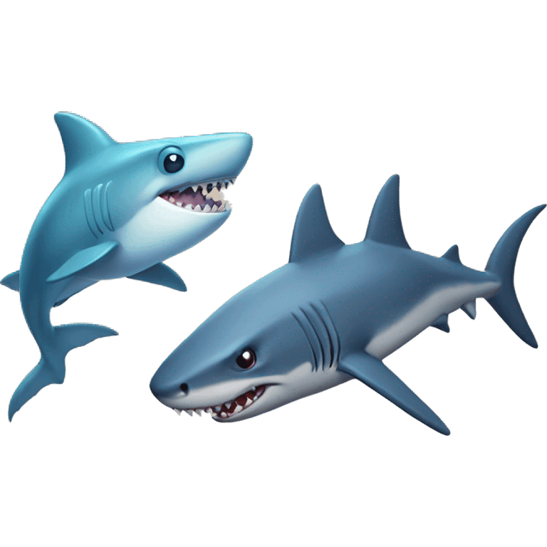 Shark and dinosaur emoji