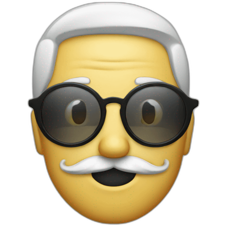 glasses and mustache man with OMG face emoji