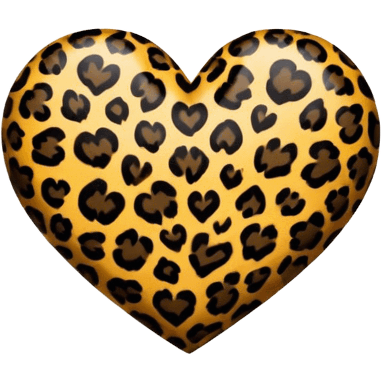 Black loepard print heart  emoji