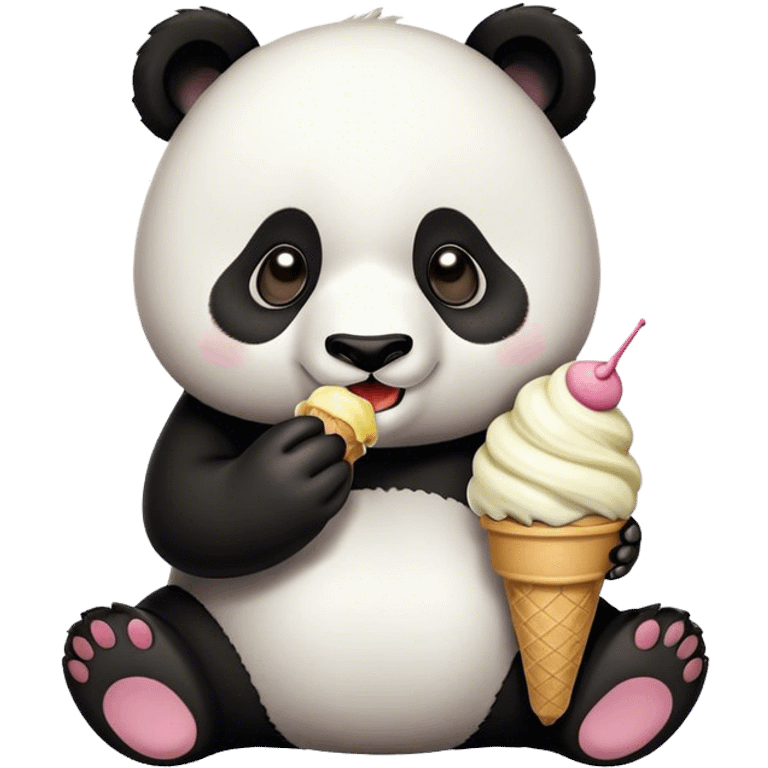 Panda eating ice cream emoji