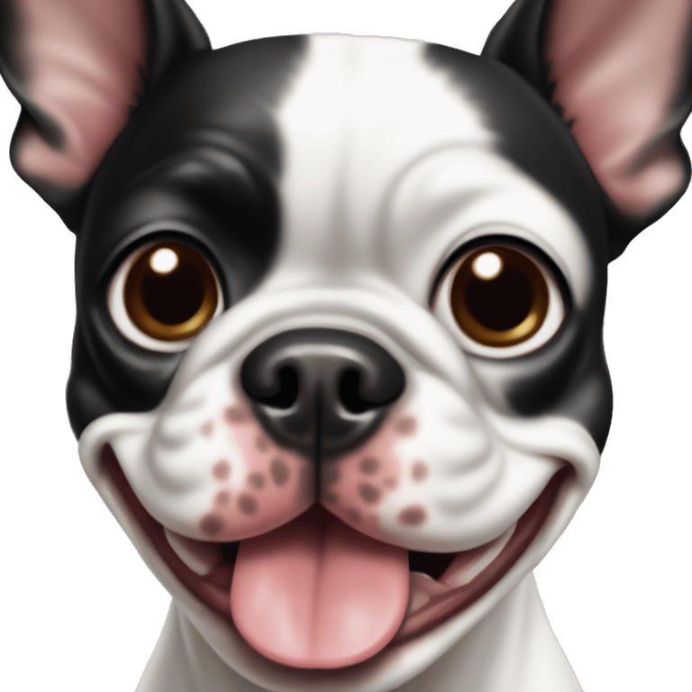 dog boston terrier with tongue out emoji