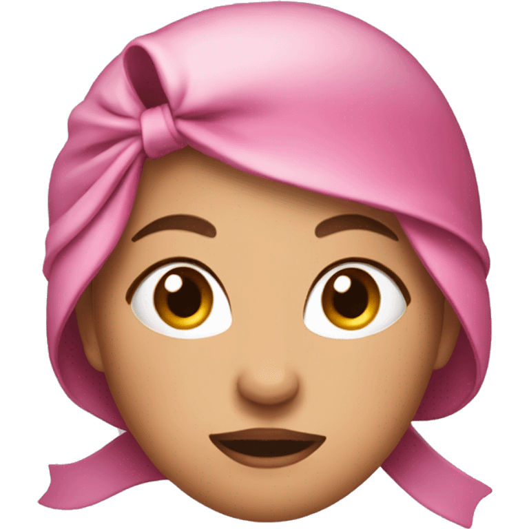 Blushed Woman with a ribbon on her head and sparkles around her  emoji