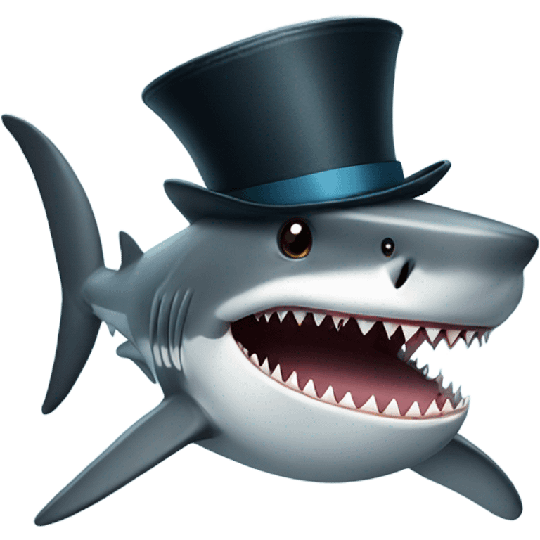 shark with tophat emoji