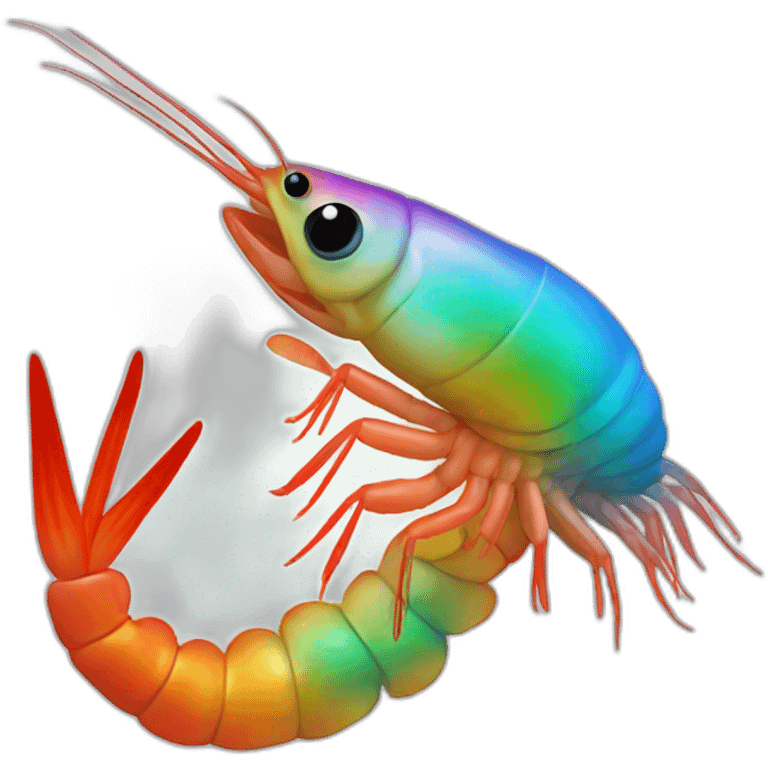 Rainbow shrimp emoji