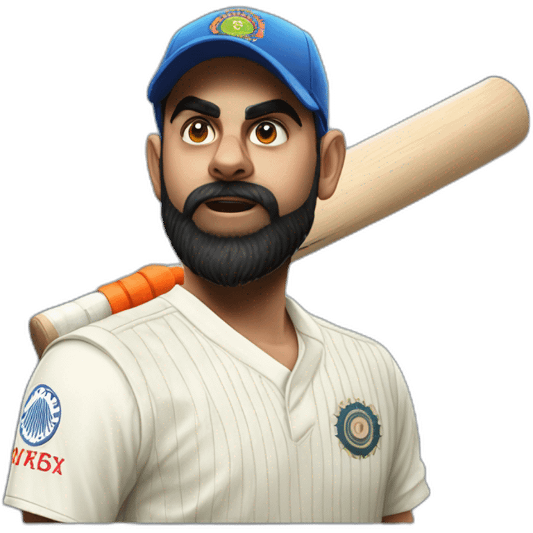 Virat Kohli with bat emoji