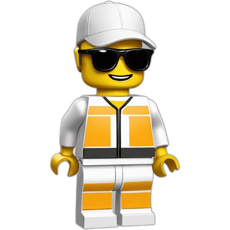 Lego tennis in sport sunglasses and sport cap emoji