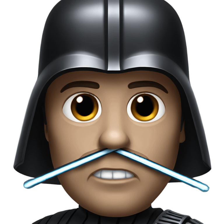 Realistic Darth Vader with a saber staff and a menacing look  emoji