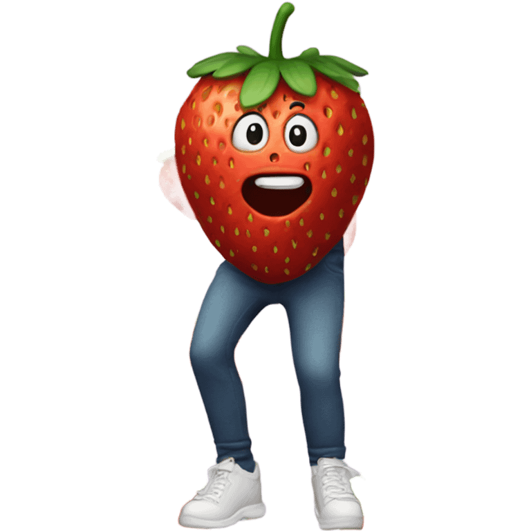 Strawberry wearing pants emoji