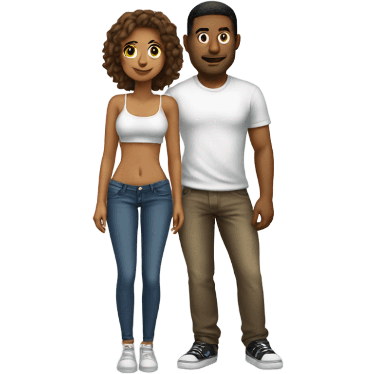 Guy standing with Hot girl emoji