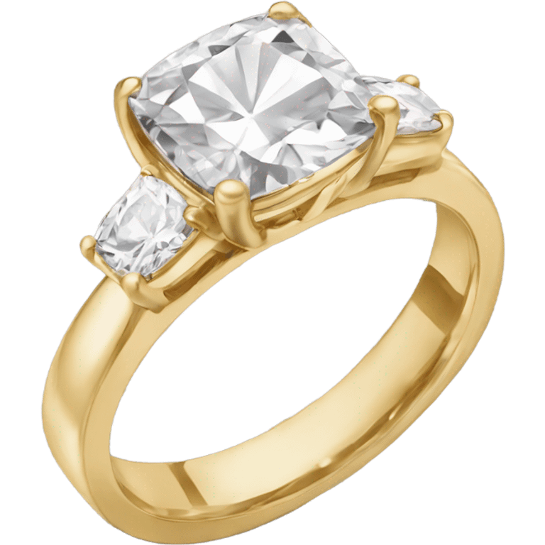 Cushion cut diamond gold ring emoji