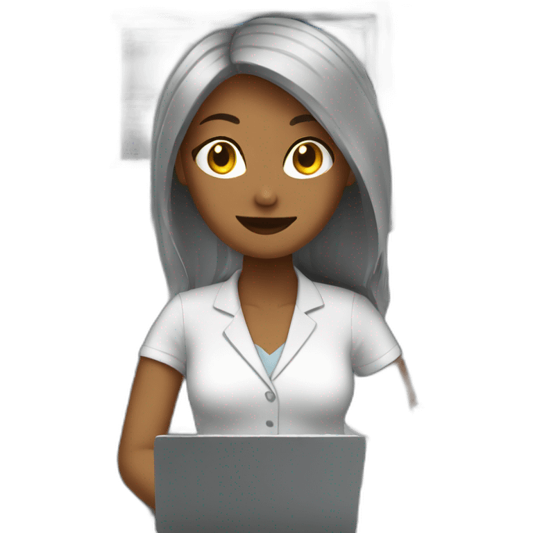 Office girl with computer emoji