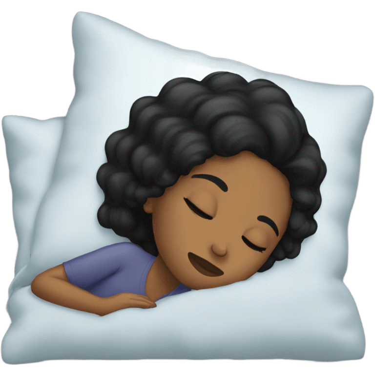 Black hair girl sleeping  emoji