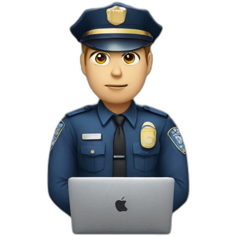 police men coding using macbook emoji