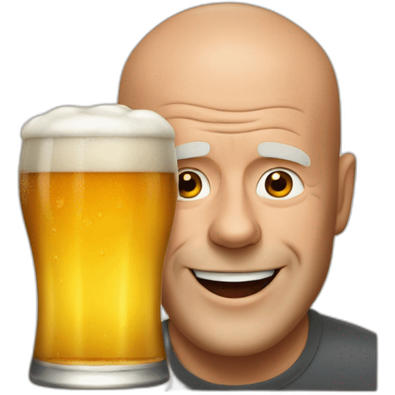 Bruce Willis qui boit une bière emoji