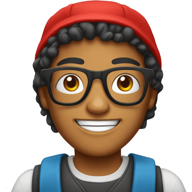 nepalese teen with glasses and red kfc hat emoji