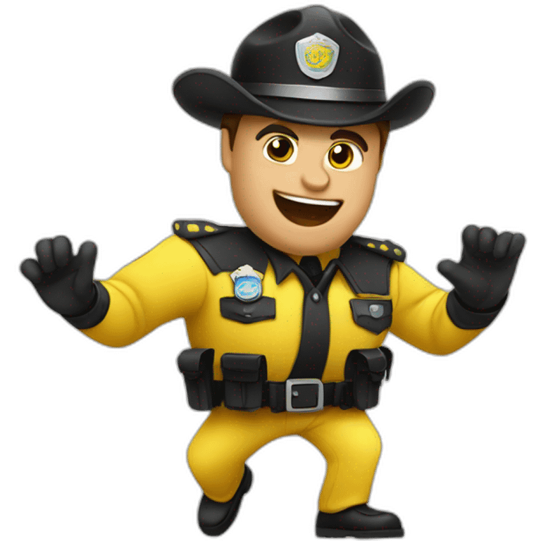 policia bailando samba emoji