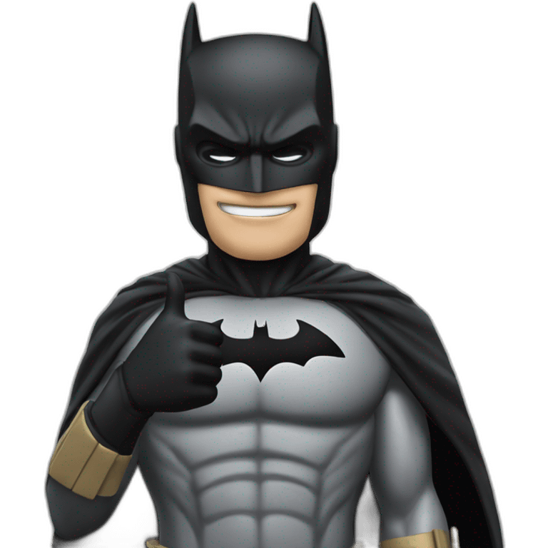 The Batman doing a thumb up with his mask on emoji