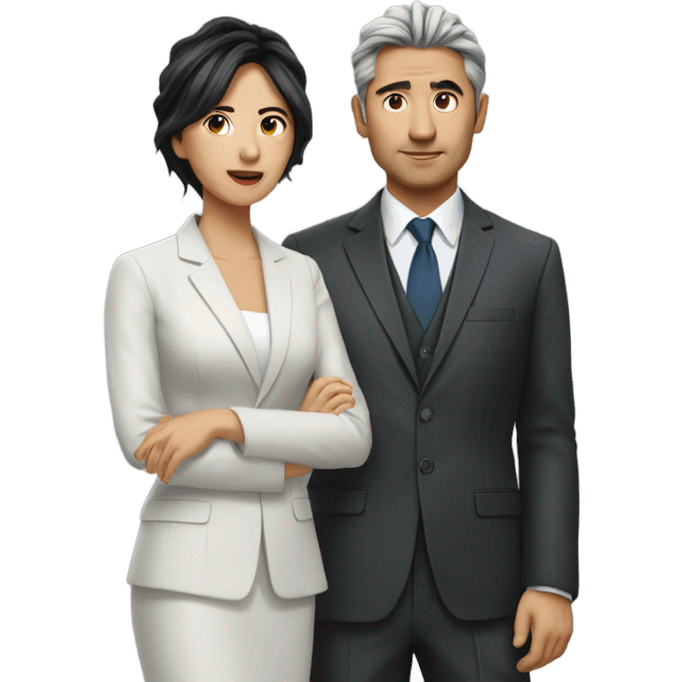 Man in suit with messy hairLatin man with asian wife emoji