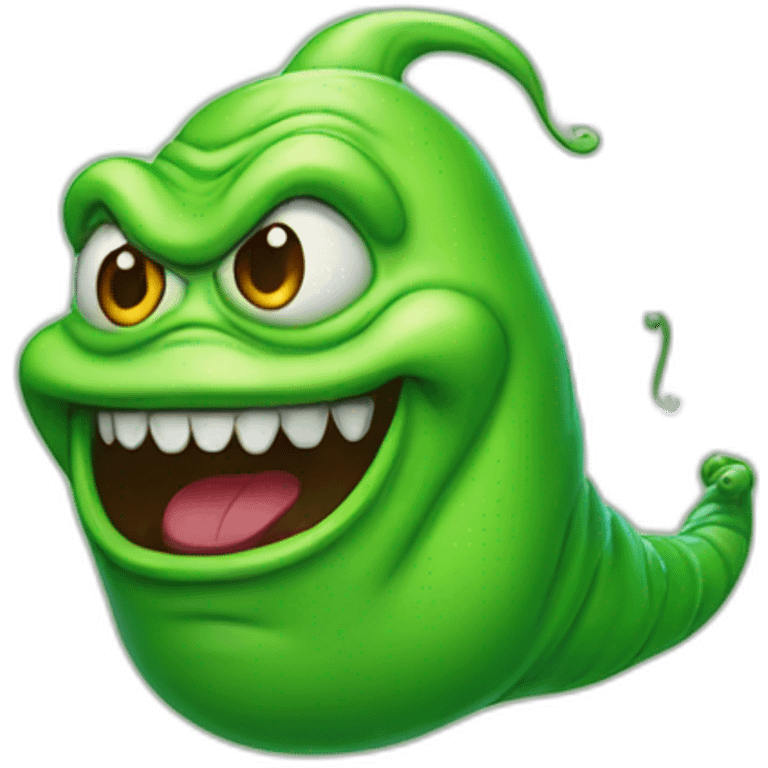 Slimer wearing a wig emoji