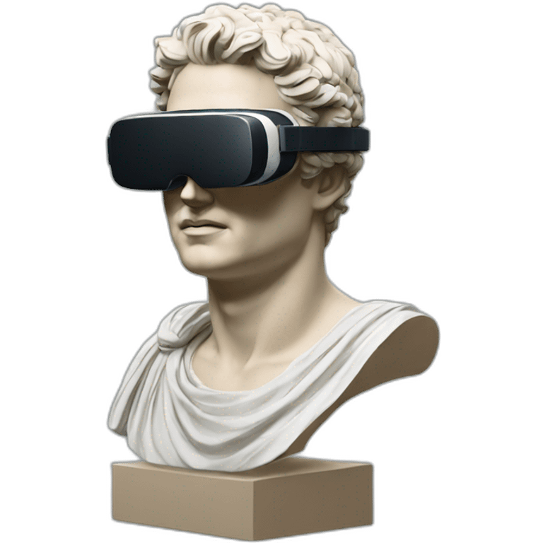 Roman bust with virtual reality glasses emoji