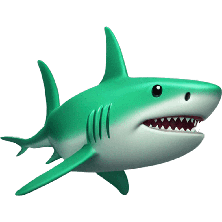 green shark on laptop emoji