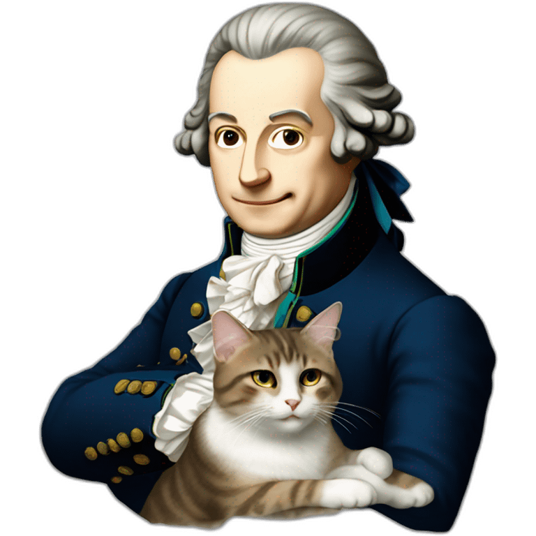 Mozart avec un chat sur la tête emoji