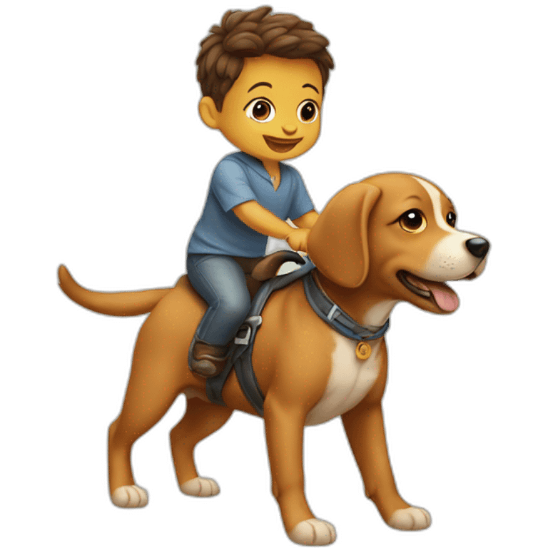 baby riding a dog emoji