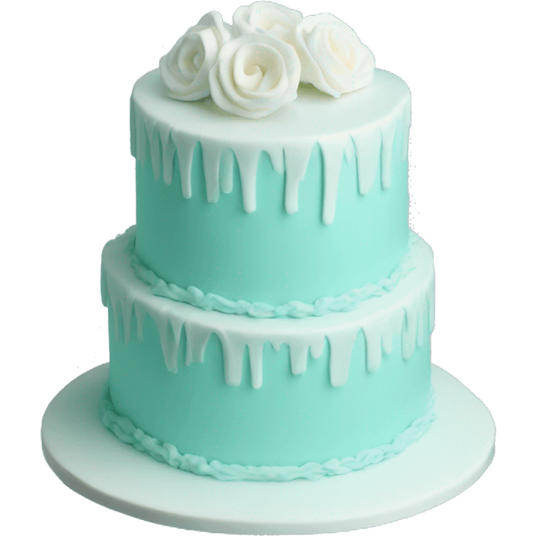 Realistic tiffany blue layered cake emoji