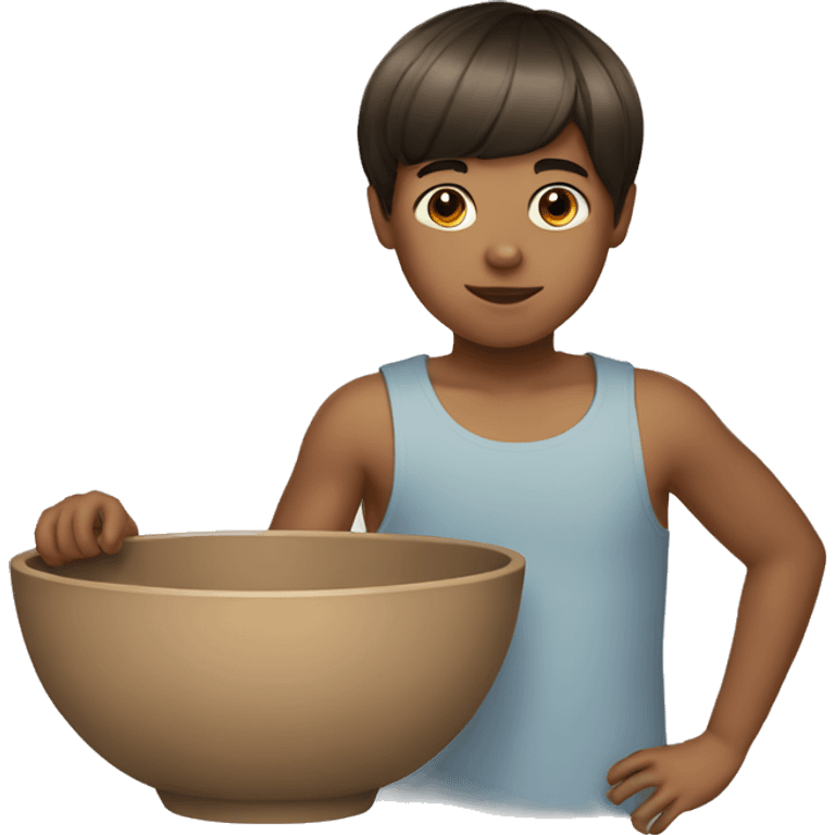 brown boy with bowl cut emoji