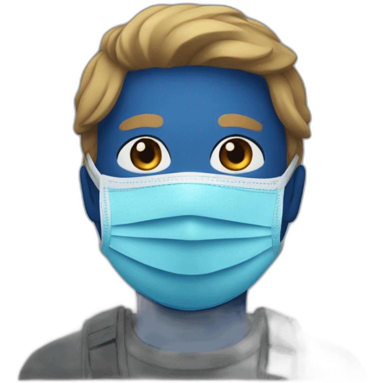 A hero wearing a blue mask emoji