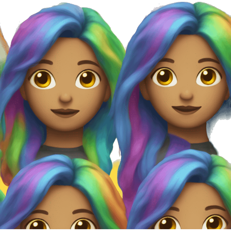 A girl with rainbow hair  emoji