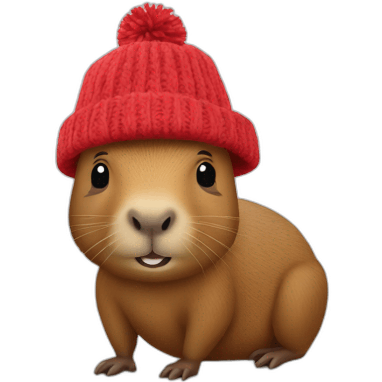 Capibara con gorro de navidad emoji